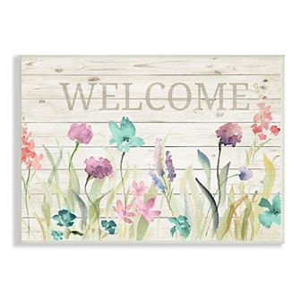 Stupell Home Decor Welcome Spring Meadow Plaque Wall Art