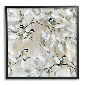 Stupell Home Decor Chickadee Birds Framed Wall Art