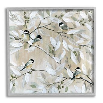 Stupell Home Decor Birds Chickadee Framed Wall Art