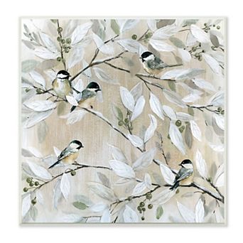 Stupell Home Decor Chickadee Birds Plaque Wall Art