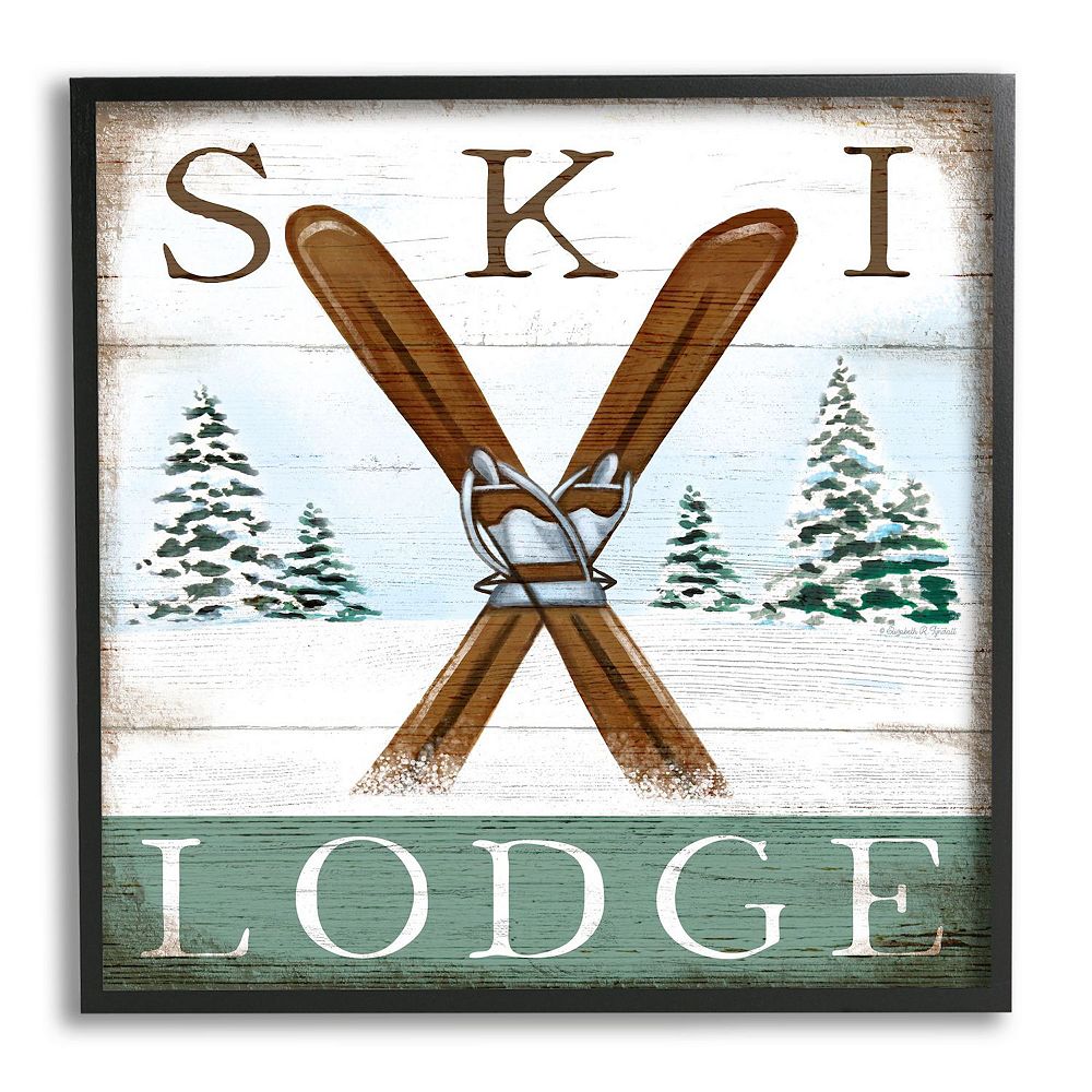 Picture of Stupell Home Decor Ski Lodge Rustic Cabin Framed Wall Art