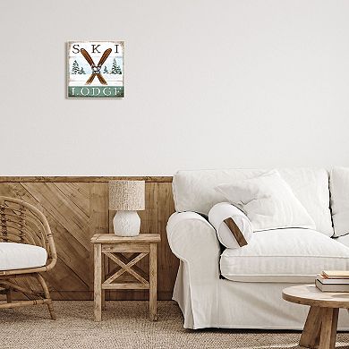 Stupell Home Decor Ski Lodge Rustic Plaque Wall Art