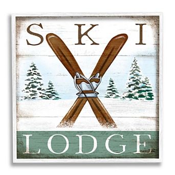 Stupell Home Decor Ski Lodge Rustic Framed Wall Art