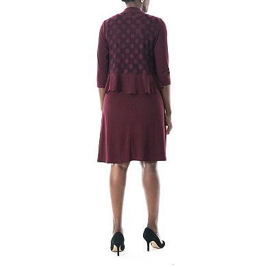 Women's Nina Leonard Ruffle Bolero & Dress Set
