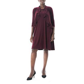 Women's Nina Leonard Ruffle Bolero & Dress Set