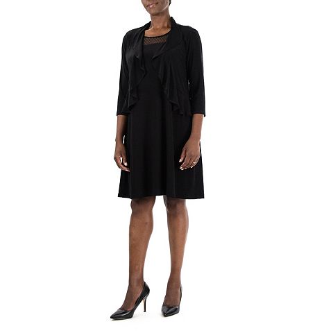 Женские платья Nina Leonard Women's Nina Leonard Ruffle Bolero & Dress Set