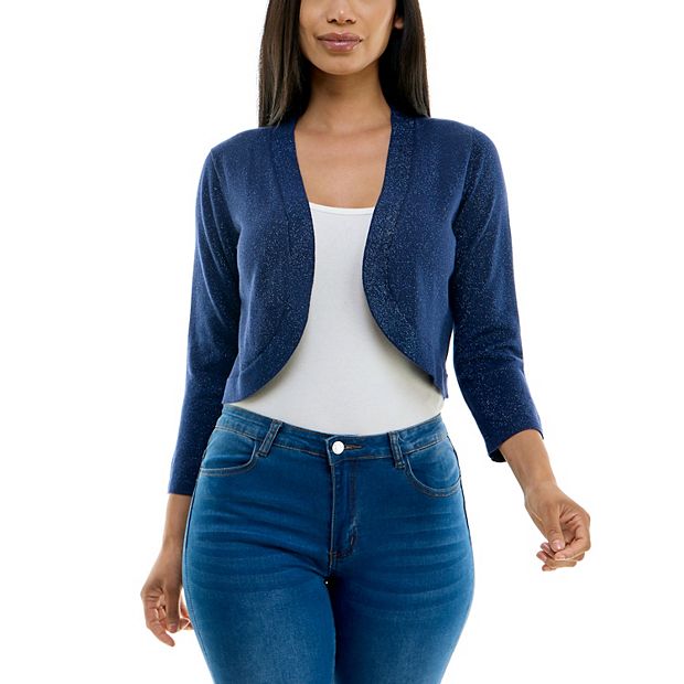 Womens navy bolero clearance jacket