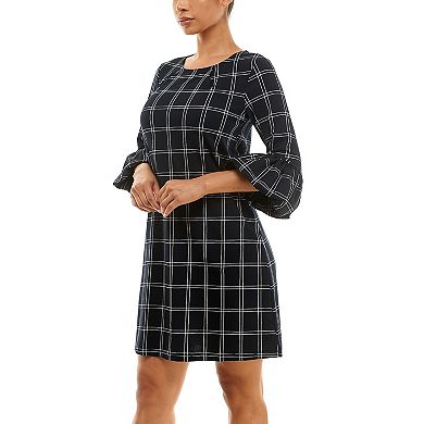 Women's Nina Leonard Crepe Balloon Sleeve Dress