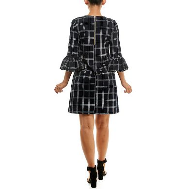 Women's Nina Leonard Crepe Balloon Sleeve Dress