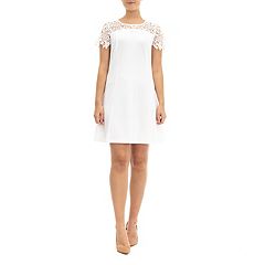 Womens White Nina Leonard Dresses, Clothing