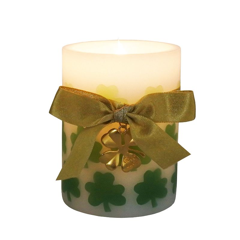 Celebrate Together St. Patricks Days Small LED Pillar Candle with Charm, M