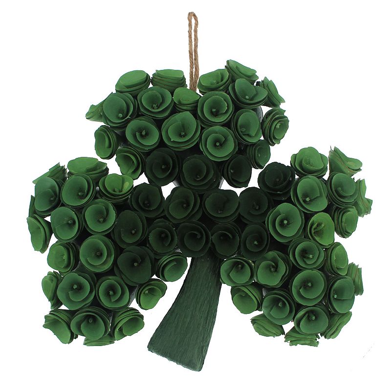 Celebrate Together St. Patricks Day Woodcurl Shamrock Wreath, Multicolor
