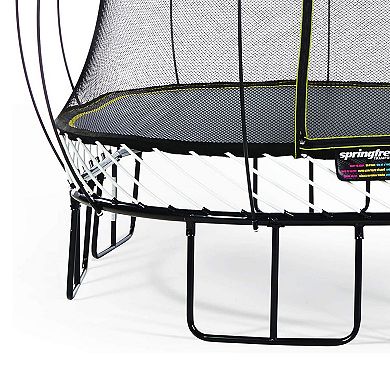 Springfree Outdoor 8 x 11 Ft Trampoline, Enclosure, Hoop Game, and Step Ladder
