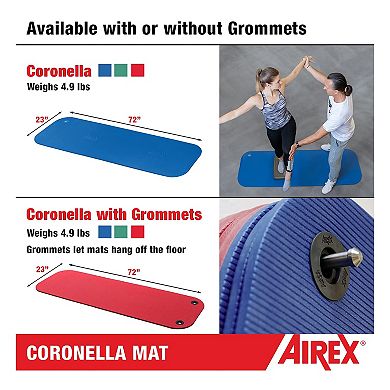 Airex Coronella Closed Cell Foam Fitness Mat With Grommets For Yoga & More