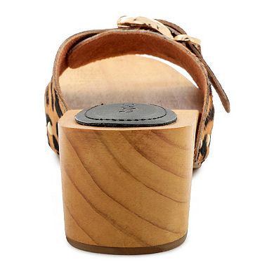 Rag & Co Polly Women's Leather Leopard Print Dress Sandals