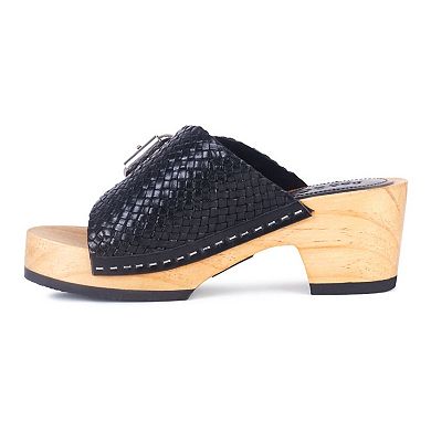 Rag & Co Yoruba Women's Leather Braided Clogs