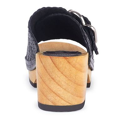 Rag & Co Yoruba Women's Leather Braided Clogs
