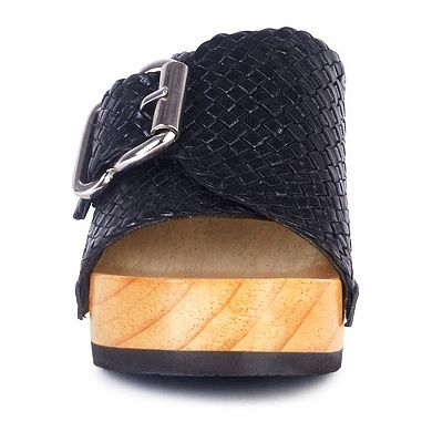 Rag & Co Yoruba Women's Leather Braided Clogs
