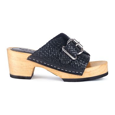 Rag & Co Yoruba Women's Leather Braided Clogs