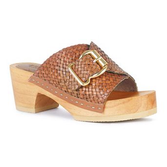 Rag & Co Yoruba Women's Leather Braided Clogs