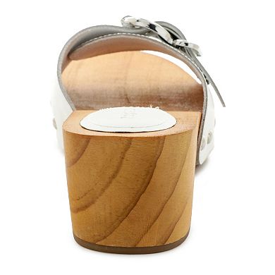 Rag & Co Polly Women's White Leather Clogs