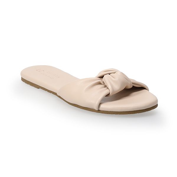 LC Lauren Conrad Cedar Women's Knotted Slide Sandals – Bone (11) – Deal ...