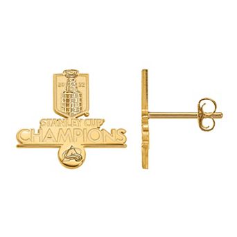 LogoArt NHL Stanley Cup Champions Colorado Avalanche Sterling Silver Earrings