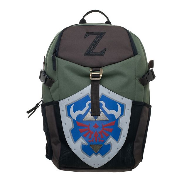 Nintendo Zelda Video Game Link Shield Green Canvas Backpack