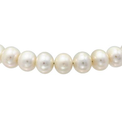 Aleure Precioso Gold Over Sterling Silver Pearl Frontal Adjustable Bracelet