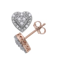 1/10 Carat T.W Diamond Heart Earrings