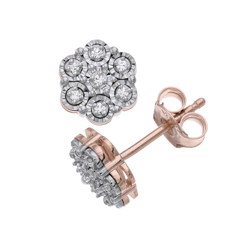 1/10 Carat T.W Diamond Earrings, Womens, Pink