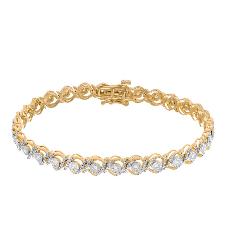 1/2 Carat T.W Diamond Fashion Bracelet, Womens, Size: 7, Yellow