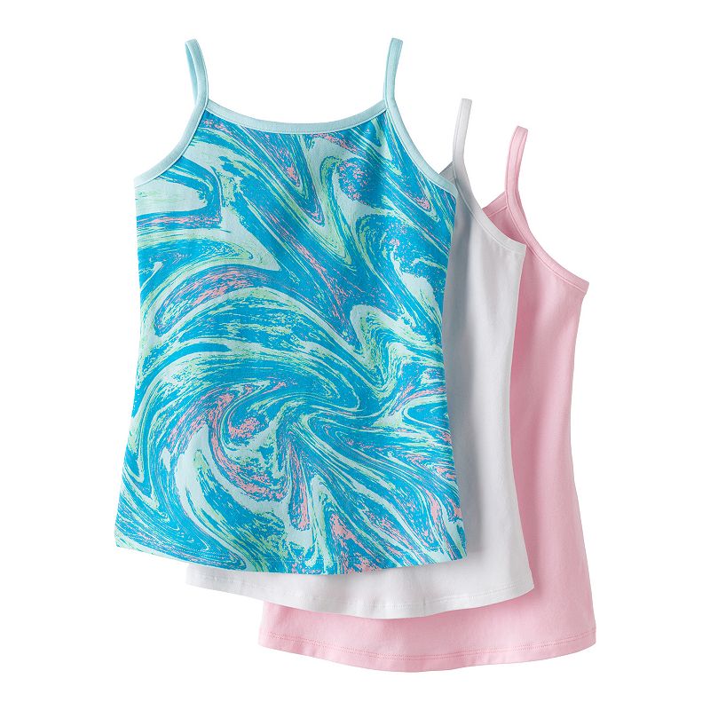Girls 2-20 Lands End 3-Pack Camisole Tank Tops, Girls, Size: XX Small, Wh