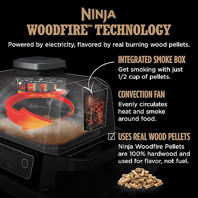 Ninja Woodfire Outdoor Grill & Smoker, 7-in-1 Master Grill, BBQ Smoker & Air Fryer