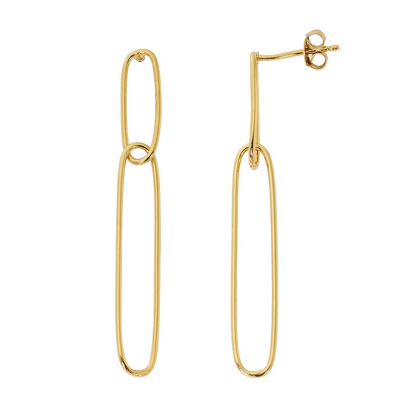Danecraft 24kt Gold Over Silver Double Oval Chain Link Drop Earrings, Women