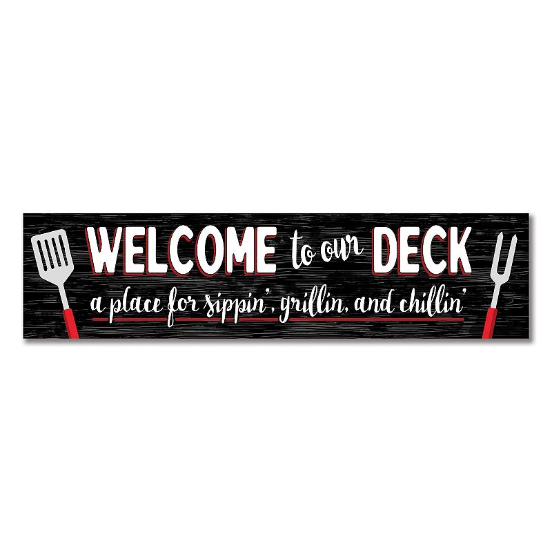 Artisan Signworks Welcome To Our Deck Wall Decor, Black