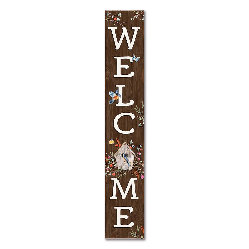 Artisan Signworks Welcome Fall Birdhouse Porch Leaner, Brown