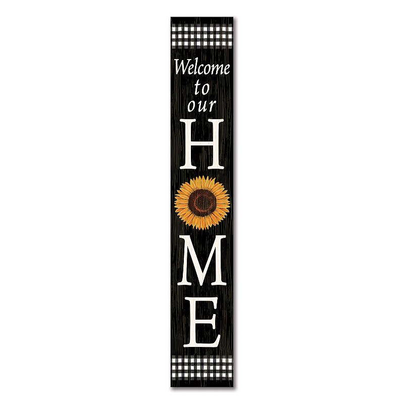 Artisan Signworks Welcome Sunflower Porch Leaner, Black