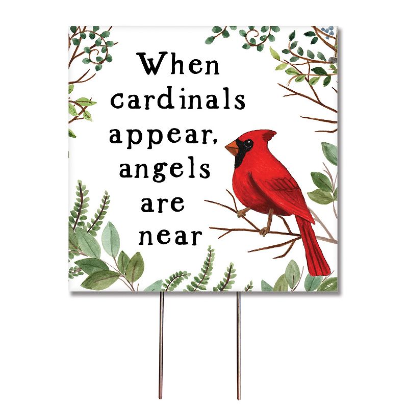 Artisan Signworks When Cardinals Appear Garden Stake, White