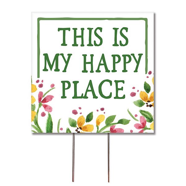 Artisan Signworks Happy Place Garden Stake