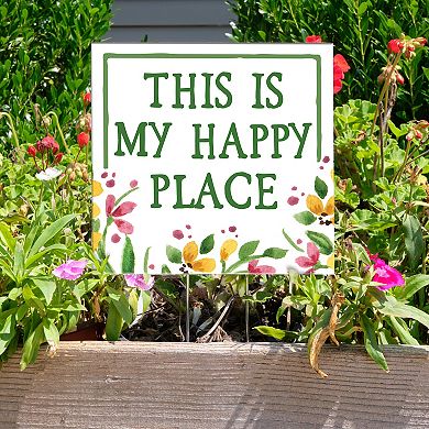 Artisan Signworks Happy Place Garden Stake