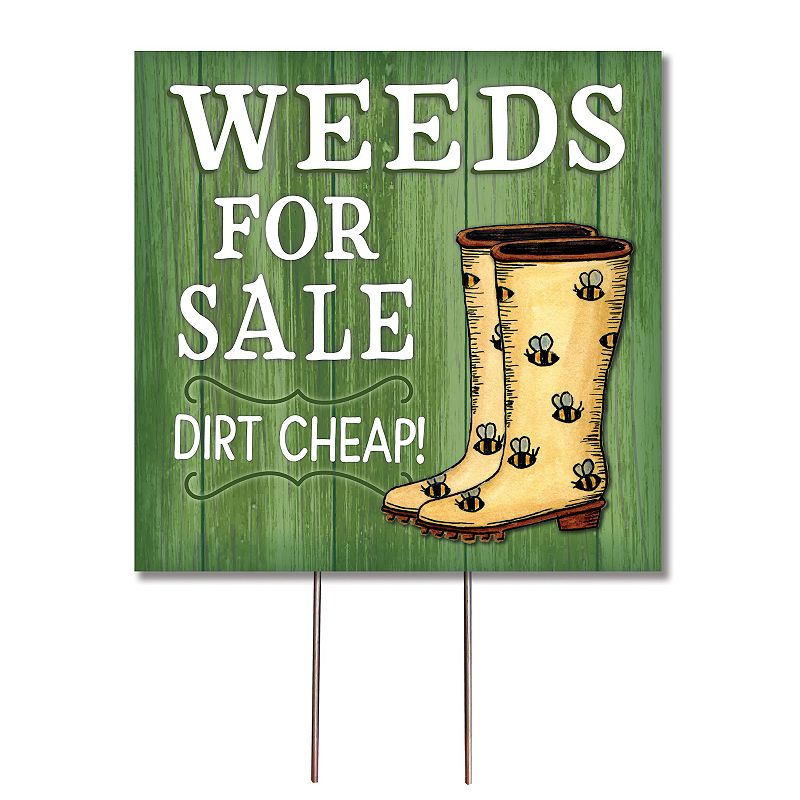 Artisan Signworks Weeds For Sale Garden Stake, Green