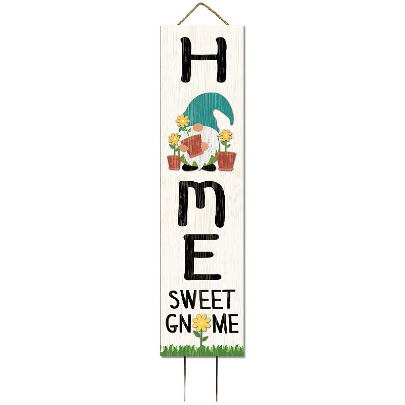 Artisan Signworks Home Gnome Wall Decor or Garden Stake, Beig/Green