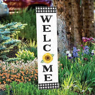 Artisan Signworks Welcome Sunflower Wall Decor or Garden Stake