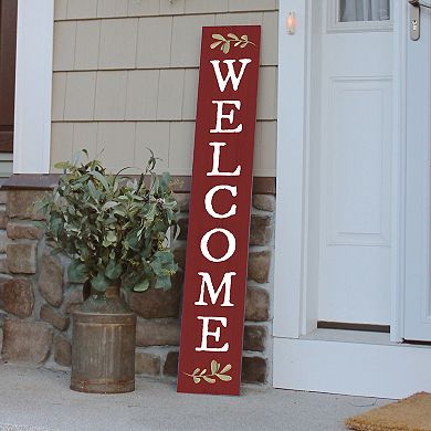 Artisan Signworks Sprigs Welcome Porch Leaner