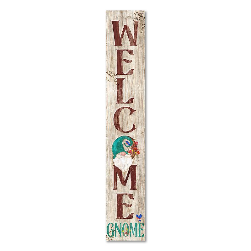 Artisan Signworks Welcome Gnome Porch Leaner, Beig/Green
