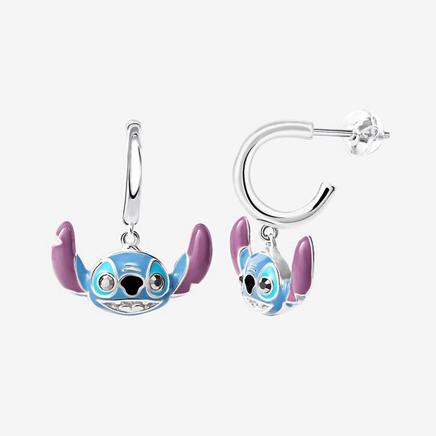 Sterling Silver Disney Stitch Enamel Stud Earrings