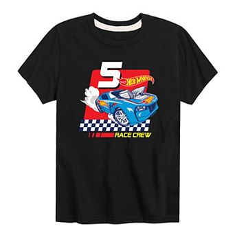 Boys 8-20 Hot Wheels Race Crew 5th Birthday Tee