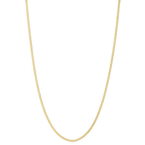 Danecraft 24k Gold Over Silver 2 Mm Flat Curb Chain Necklace