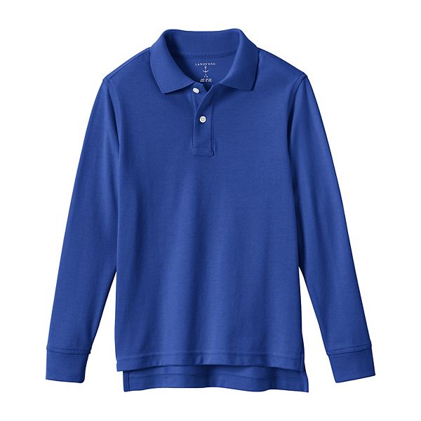 Kids 4-20 Lands' End School Uniform Long Sleeve Mesh Polo Shirt